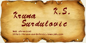 Kruna Surdulović vizit kartica